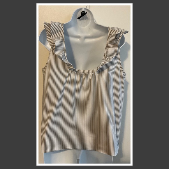 J. Crew size 10 striped sleeveless blouse - Picture 4 of 7